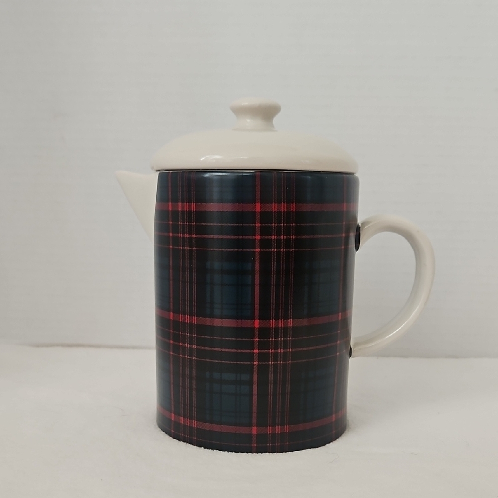 Hearth & Hand Magnolia NWT Tartan Plaid Holiday Christmas Coffee Teapot